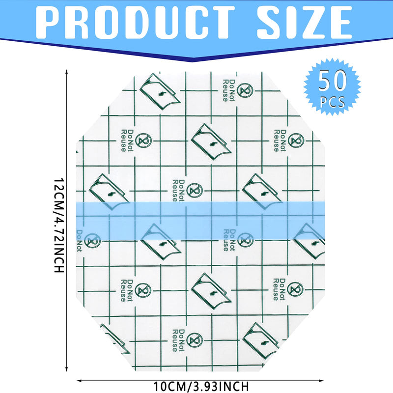 50 Pieces Transparent Stretch Adhesive Bandage Waterproof Transparent Film Dressing Bandages 4 x 4.75 Inches Clear Adhesive Dressing Tape for Swimming Showering, Octagon 4 x 4.75 Inch - NewNest Australia