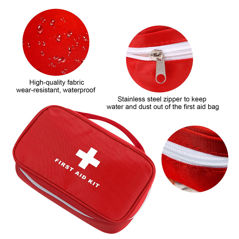 Aoutacc First Aid Bag Empty Waterproof Durable First Aid Kit Empty With Zipper Storage Medicine Emergency Bag For Home Office Kitchen Outdoor Red, Red, Fashionable - NewNest Australia