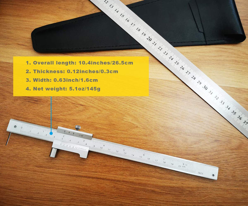 ZLKSKER Parallel Crossed Caliper 0-20cm (0-8 inch) with 2 Carbide Scriber/Needle, Stainless Steel Vernier Calipers, Marking Gauge, Marking Tool - NewNest Australia