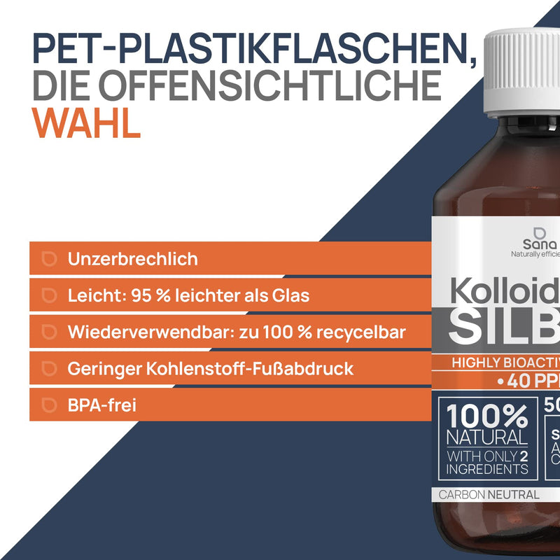 Colloidal silver 40 PPM 1 liter ● Premium silver water Stronger than 25ppm ● For humans, dogs & cats ● Carbon neutral ● 100% natural with 2 ingredients 1001 ml - NewNest Australia