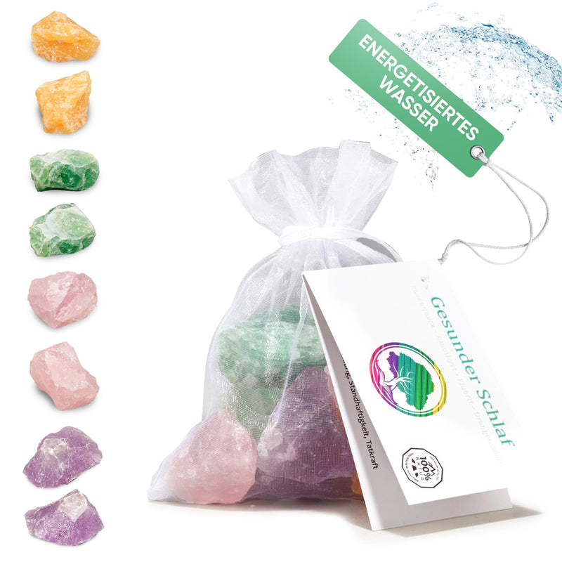 PURAJA Healthy Sleep Waterstone Blend | Premium healing stone set for water treatment: fluorite, amethyst, orange calcite, rose quartz | Natural crystals for drinking water 250 g (pack of 1) - NewNest Australia