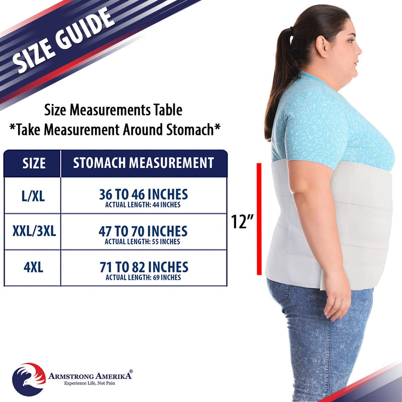 Abdominal Binder Plus Size Belly Binder – Postpartum Tummy Tuck Belt Gives Slimming Bariatric Band Stomach Compression Wrap to Help Hernia or Post Surgery, C Section Pregnancy Women Men XXL 47” to 70” XXL/3XL (47" to 70") - NewNest Australia