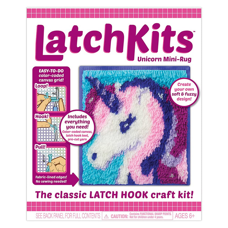 PlayMonster LatchKits – Unicorn Latch Hook Kit – Easy-to-Learn Craft Project – No Sewing Or Cutting – For Ages 6+ - NewNest Australia