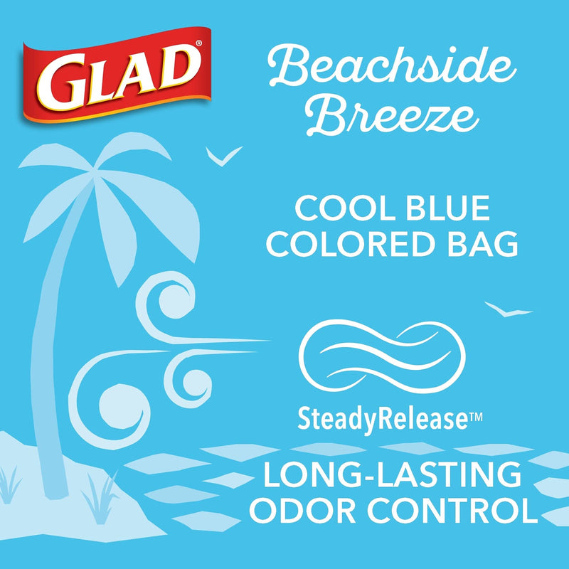 Glad Small Kitchen Drawstring Trash Bags 4 Gallon Green Trash Bag, Febreze Beachside Breeze, 80 Count (Package May Vary) Febreeze Beachside Breeze - NewNest Australia