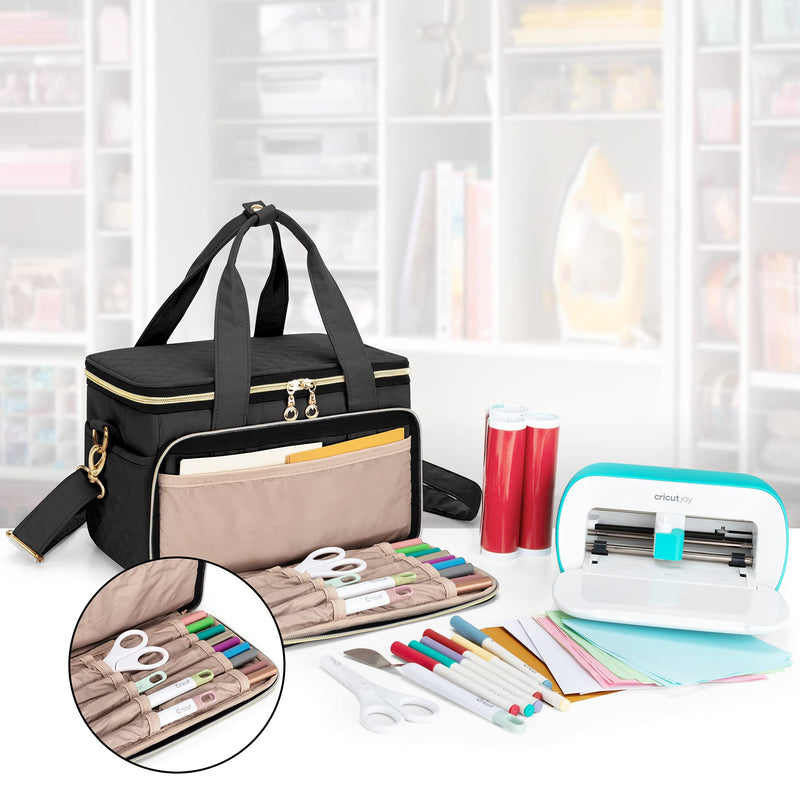 YARWO Carrying Case Compatible with Cricut Joy, Travel Storage Bag for Craft Pen Set and Power Cord, Black - NewNest Australia
