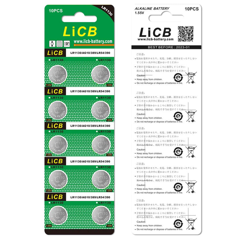 LiCB 20 Pack LR1130 AG10 Battery 1.5V Long-Lasting Alkaline Button Cell Batteries - NewNest Australia