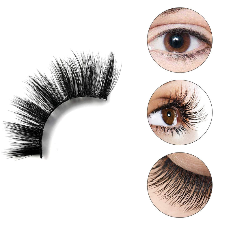 False Eyelashes 4 Pairs - Professional Reusable Face Eyelashes Fit for All Eyes, Natural Thick Hand-Made 3D Faux Mink Eyelashes for a Beautiful Makeup Look (G106) - NewNest Australia