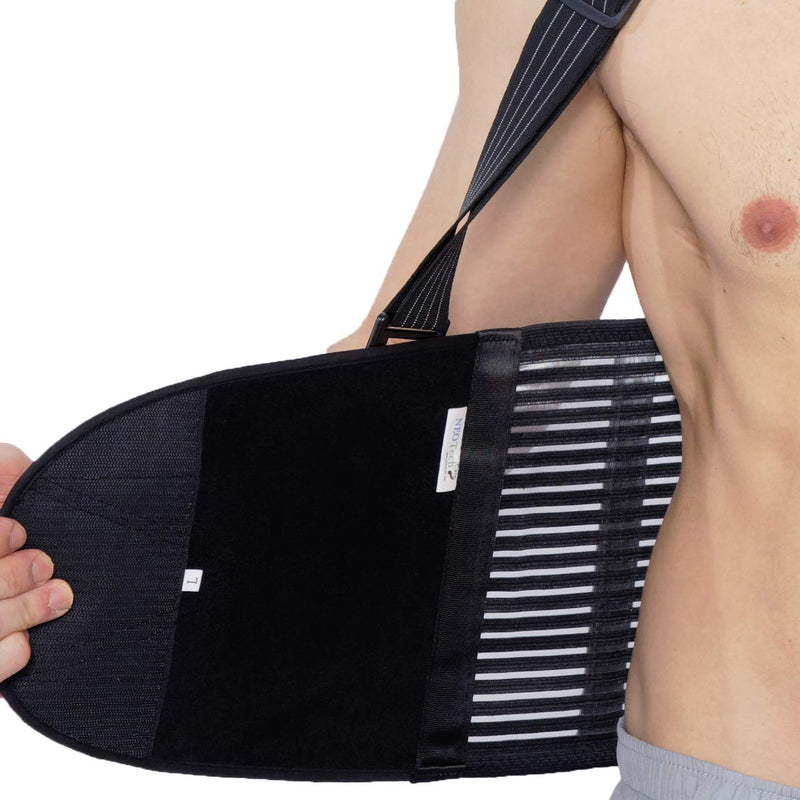 NeoTech Care Adjustable Back Brace Lumbar Support Belt with Suspenders, Black, Size L Large (Pack of 1) - NewNest Australia