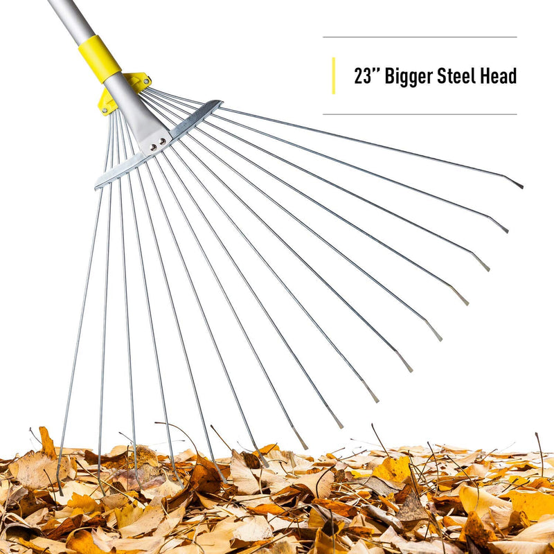 Jardineer 63 inch Adjustable Garden Rake Leaf, Collect Loose Debris Among Delicate Plants, Lawns and Yards, Expandable Head from 7 inch to 23 inch. Ideal Garden Rake Tools - NewNest Australia