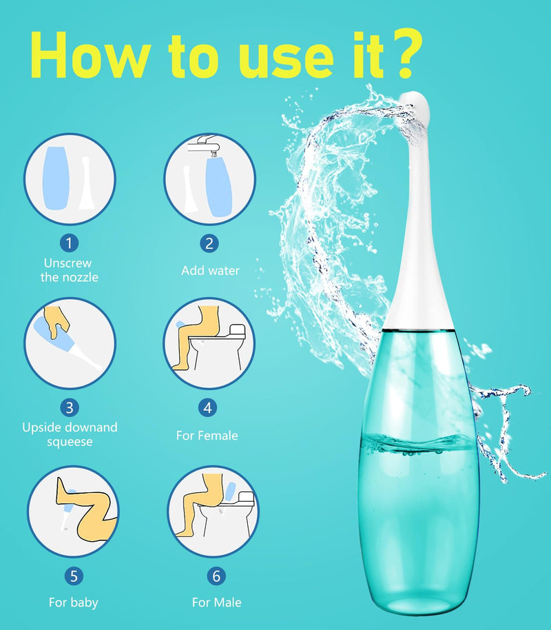 Bidet Portable, Po Shower Puerto Bed, Podouche 450 Ml, Intimate Shower With Replacement Nozzle, Shower Ash With Storage Bag, Peri Bottle Postpartum Woman, Bidetlity Travel Toilet - NewNest Australia