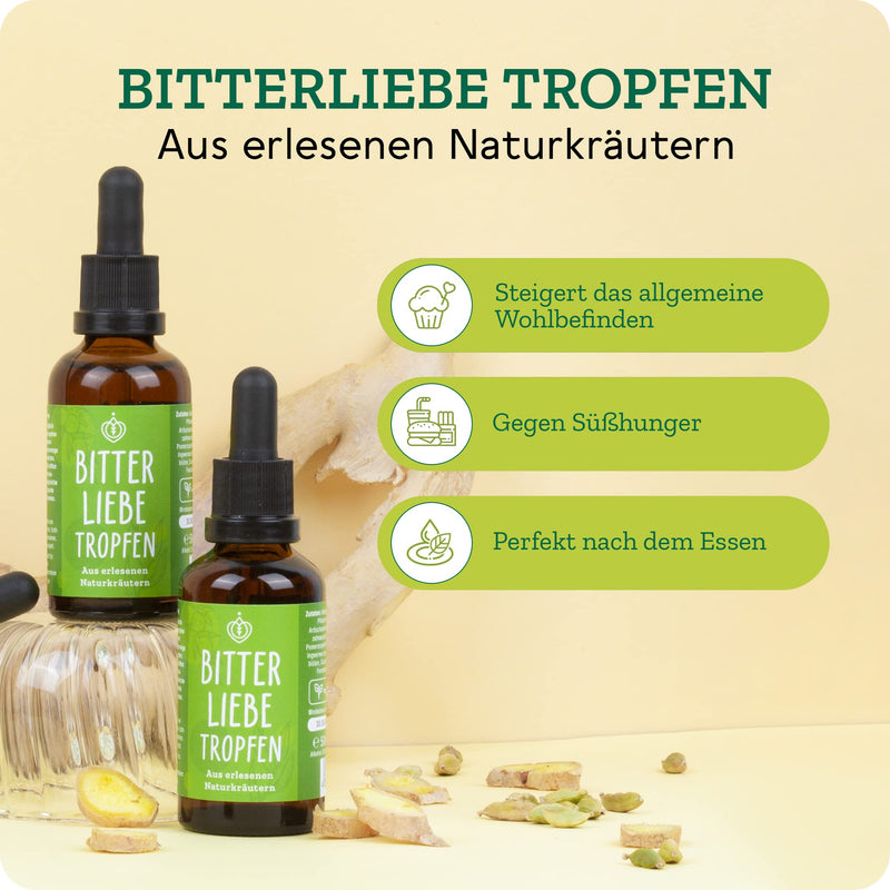 BitterLiebe® bitter substances drops set of 3 50ml with practical pipette cap I bitter drops from The Lion's Den I Hildegard von Bingen, bitter herbs 3 - NewNest Australia