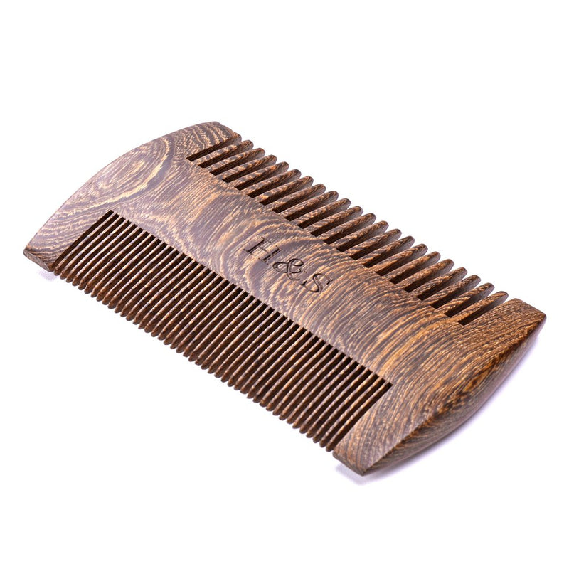 H&S Double-sided beard comb - antistatic and made of wood - beard comb for travel or on the go - wooden comb for styling or applying oils - NewNest Australia