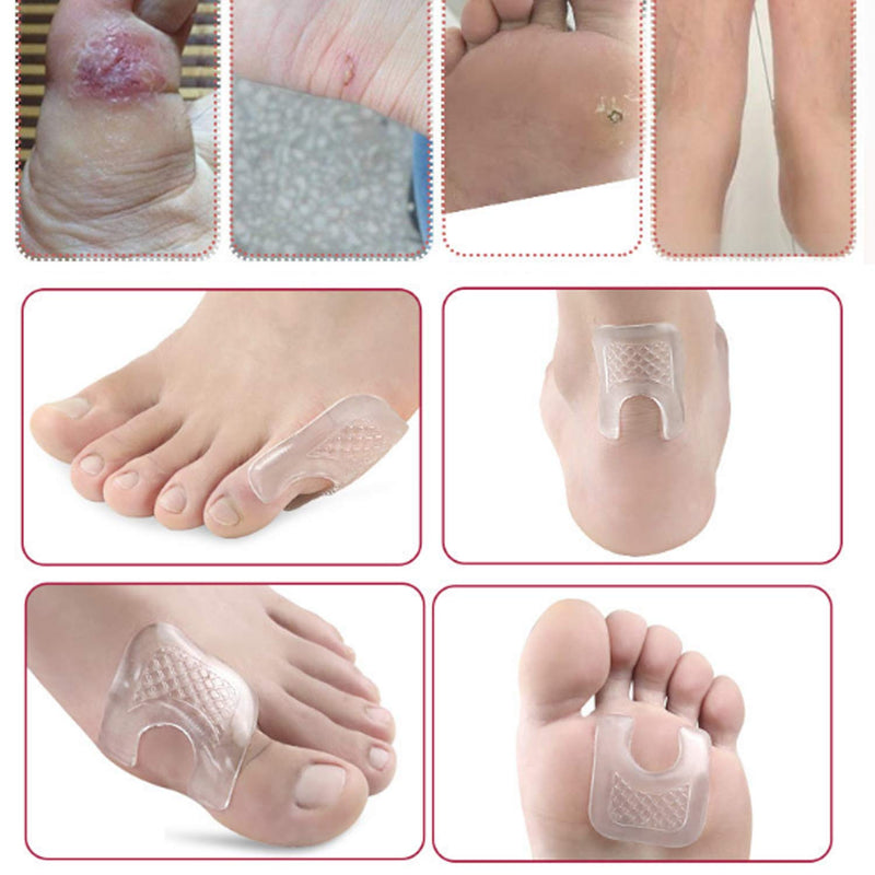 10 Pieces Waterproof Toe Cushions Pads, U-Shaped Gel Callus Pads from Rubbing, Reusable Callus Cushions - NewNest Australia