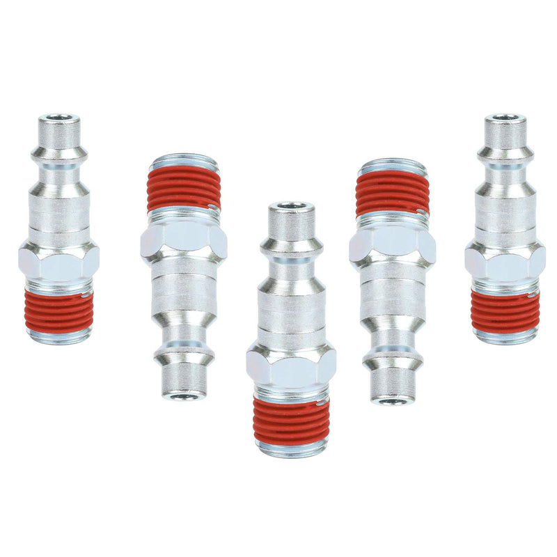 WYNNsky Industrial Air Plug Set, 1/4 Inch Body Size, 1/4 Inch NPT Male Threads Size, 5 Piecess Steel Air Compressor Accessories Fittings 5PCS 1/4 MNPT - NewNest Australia