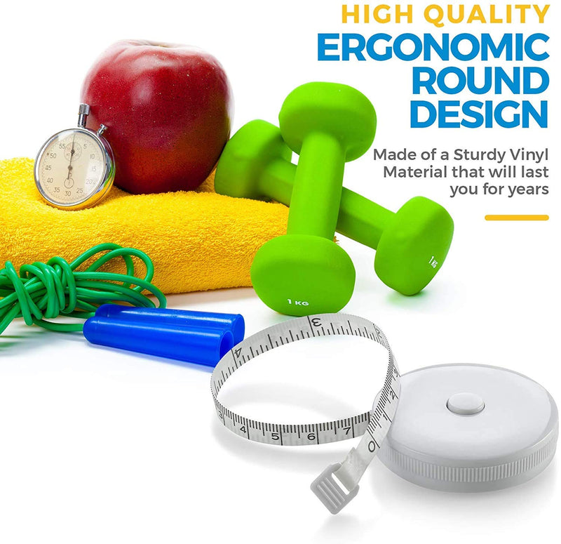 Body Tape Measure - (Pack Of 2) Tape Measure For Body And Fat Weight Measuring (Inch & Cm) Retractable Tape Measure Ruler For Accurate Body Fat Calculator, Helps Calculate Fitness Body Measurements - NewNest Australia