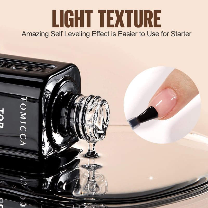 Tomicca Base Coat Top Coat Uv Nail Polish Set, 2 * 15Ml Shellac Base Coat And No Wipe Top Coat, Soak-Off Uv/Led Nail Polish Gel Gift For Nail Studio Diy Home‚¶ 2 * 15Ml - NewNest Australia