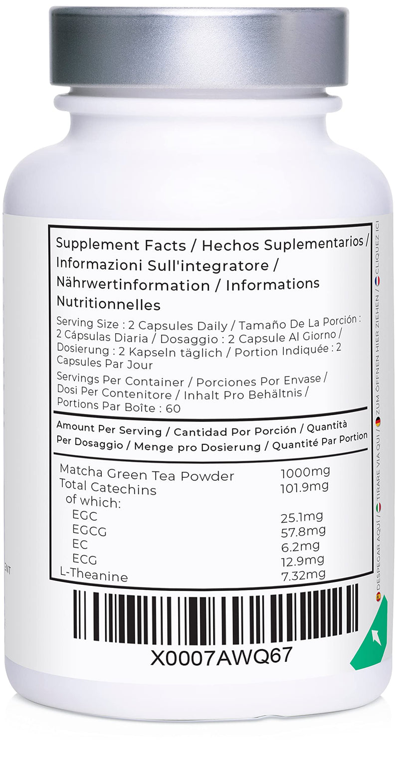 High Strength Japanese Matcha Green Tea Extract by LLS | 1000mg per Serving - 60 Capsules | Powerful Anti-Oxidant Which Protects The Cells From Oxidative Stress | No Bulking Agents - Only Pure Matcha | 60 Capsules | Made in UK Under GMP License - "Live... - NewNest Australia