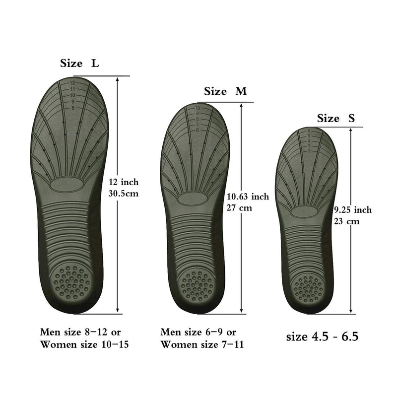 Shoe Insoles, Memory Foam Insoles, Providing Excellent Shock Absorption and Cushioning for Feet Relief, Comfortable Insoles for Men and Women for Everyday Use, S [US : 4.5-6.5] Black S [US : 4.5-6.5] - NewNest Australia