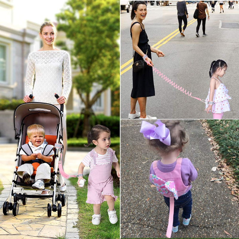 Accmor 3 in 1 Toddler Harness Leashes + Anti Lost Wrist Link, Kids Harness Children Leash for Girls, Child Anti Lost Leash Baby Cute Harness Belt Strap Hold Kids Close While Walking Pink - NewNest Australia