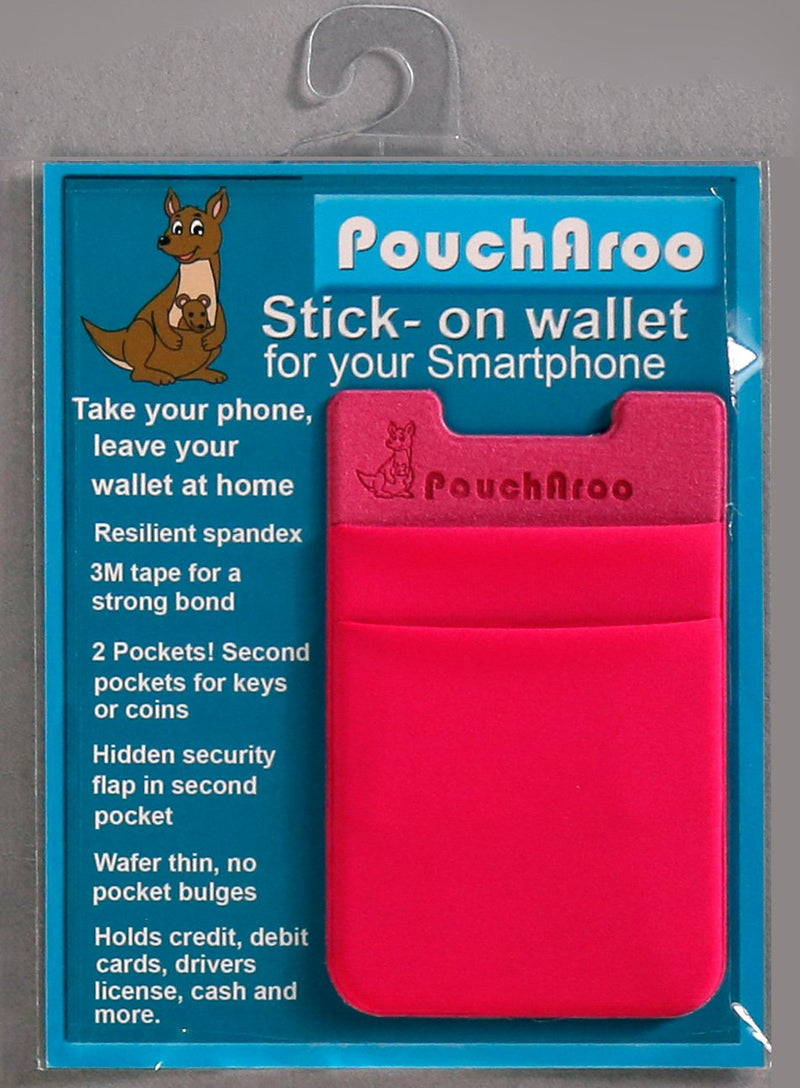Dreamtex Home Poucharoo Stick-On Wallet for Smartphone (1 Pack), Hot Pink 1 Pack - NewNest Australia