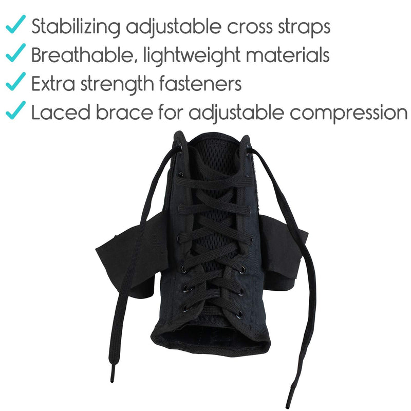 Vive Lace Up Ankle Brace - Men, Women Foot Support Stabilizer Compression Sleeve - Sprained Adjustable Leg Splint - Sprain Rolled Immobilizer Wrap Guard for Running, Volleyball, Basketball, Soccer (S) Small (Pack of 1) - NewNest Australia