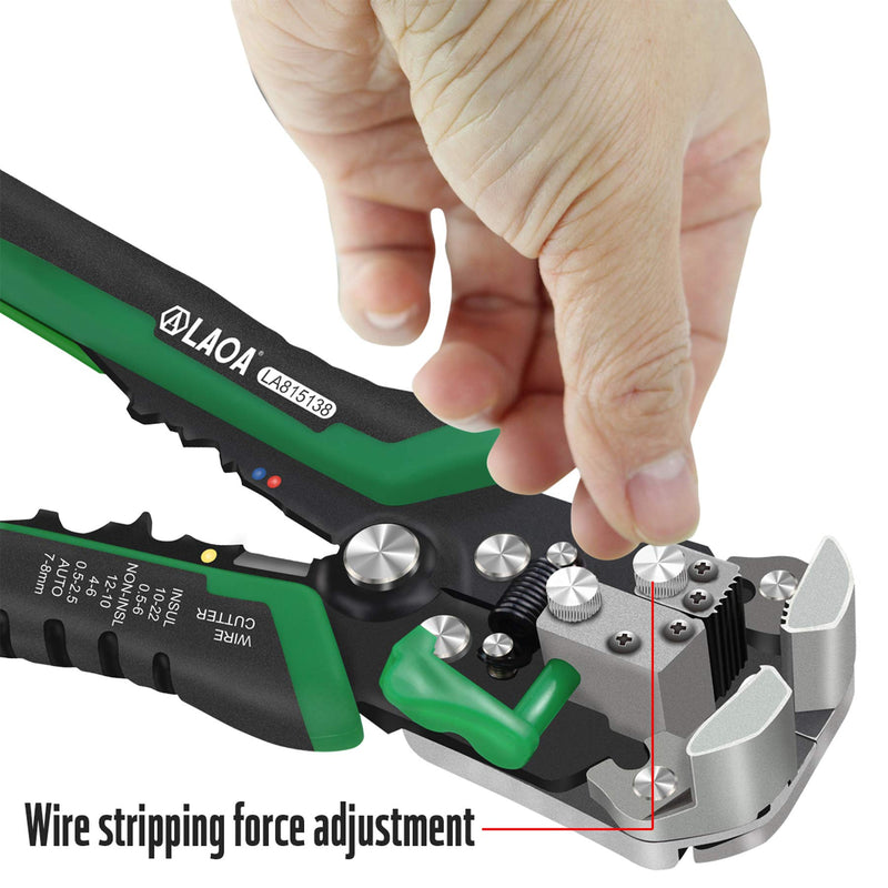 LAOA Wire Stripper AWG 10 to AWG 24 Professional wire stripping tool Electrical Automatic with wire terminal crimping For Electrician 815138 - NewNest Australia