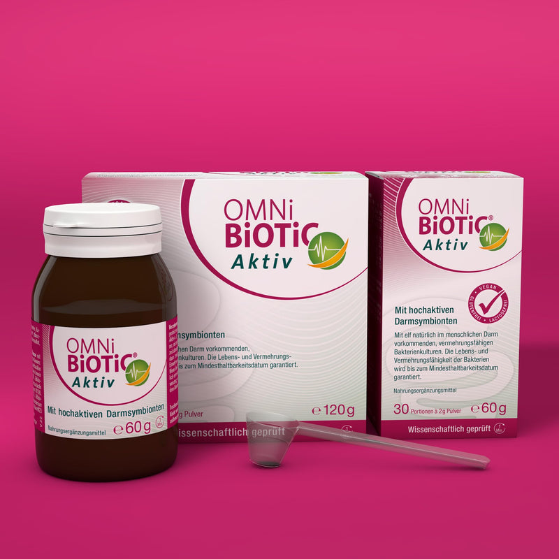 Omni Biotic Aktiv, 30 Servings (60 G), 11 Bacterial Strains, 10 Billion Organisms Per Daily Dose, Powder, Vegan, For Daily Use, With Bacteria For The Intestinal Flora - NewNest Australia