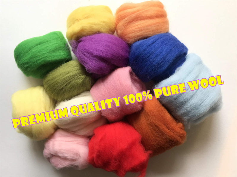 T.F GHG Needle Felting Wool Roving 8 Colors Set,15G/Color Total 120G/4.23OZ, 100% Natural Wool for Felting Yarn Craft Supplies, Needlecrafts for Starter Beginner (Earth) Earth - NewNest Australia