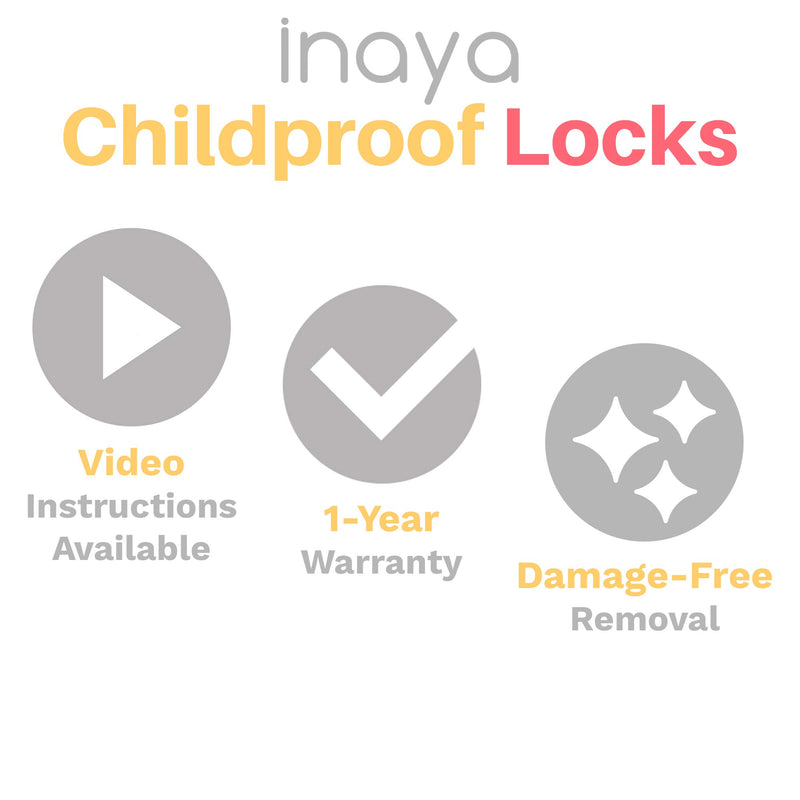 Sliding Door Lock for Child Safety (4-Pack) - Inaya - Child Proof Locks for Sliding Glass Doors, Windows, Closets & Cabinets. Safety Locks for All Your Home Openings. - NewNest Australia