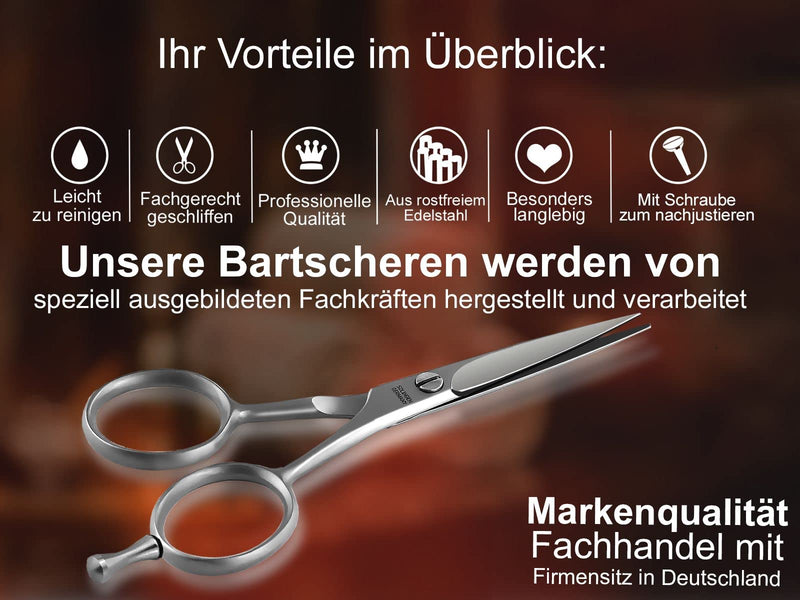 Beard Scissors From Solingen Hair Scissors With One-Sided Micro Teeth Made In Germany Nose Hair Scissors Mustache Scissors For Optimal Beard Care For Shortening Beard Hair, Nose Hair And Head Hair - NewNest Australia