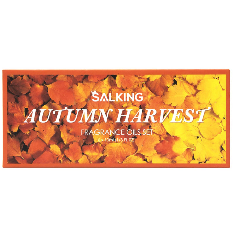 Salking Autumn Essential Oils Set, 6 X 10 Ml 100% Organic Aromatherapy Fragrance Oil Gift Set For Diffuser, Humidifier, Massage, Pumpkin Spice, Vanilla, Wild Pine, Cider, Cinnamon, Cinnamon Biscuits - NewNest Australia