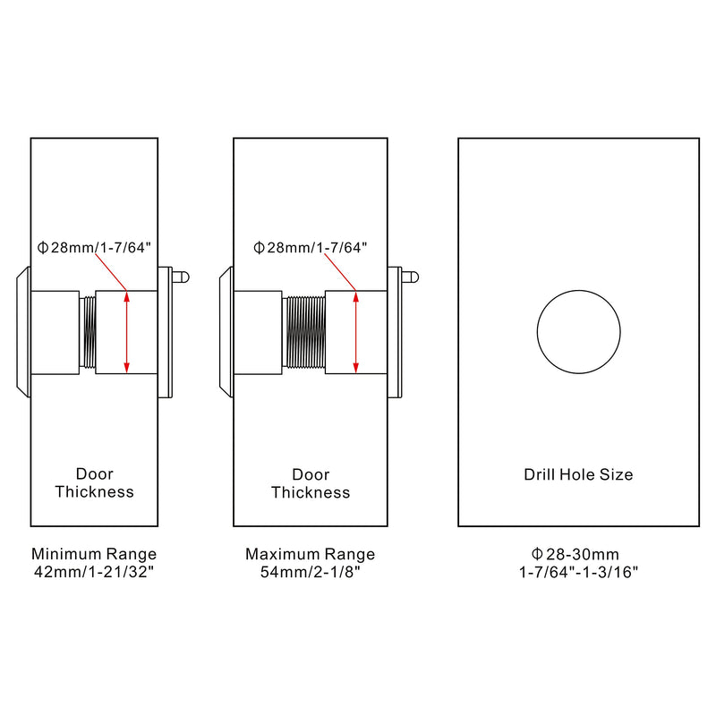 Earl Diamond Solid Brass 220-Degree Large Door Viewer Security Peek Peephole for Home Office Hotel with Heavy Duty Privacy Cover for 1-21/32" to 2-1/8" Doors, Satin Nickel Finish A-Satin Nickel - NewNest Australia