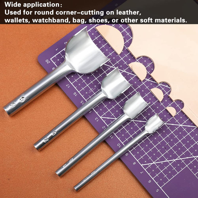 Yizzvb 11 Sizes Half-Round Cutter Punch, Leather Punch Tool, Leather Belt End Cutter, Leather Craft Half Round Cutter Punch Strap Tools for Crafting Strap Belt, Wallet and Bag, 3-45 mm - NewNest Australia