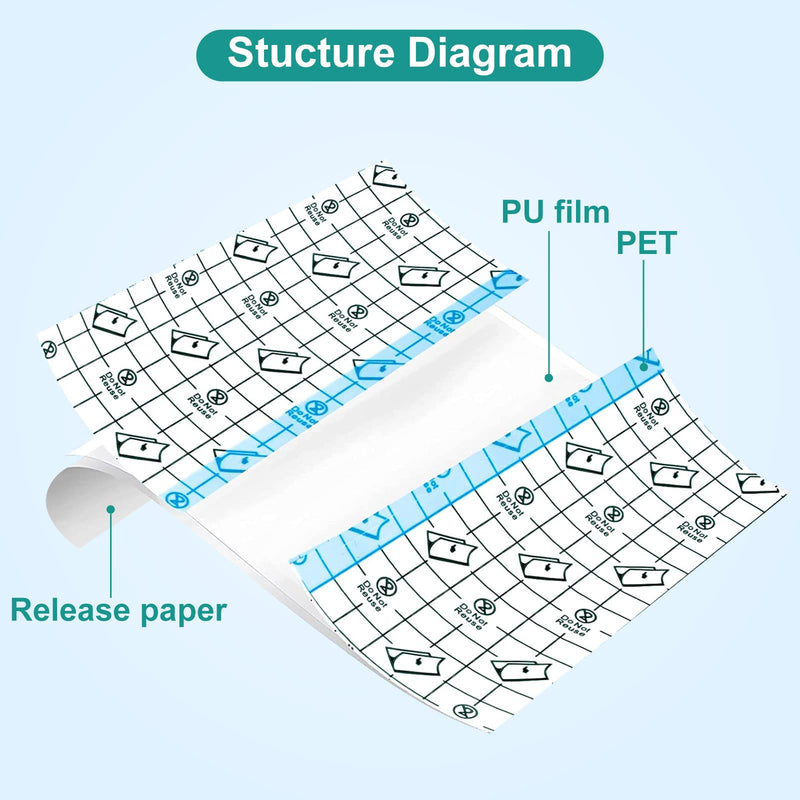 Shower Plasters, Pack Of 20 Foil Dressings, 12 X 15 Cm Waterproof Plasters, Tattoo Aftercare Waterproof Adhesive Bandage, Tattoo Film Healing, Transparent Bandage For Anti-Allergic, Sports, Showers - NewNest Australia