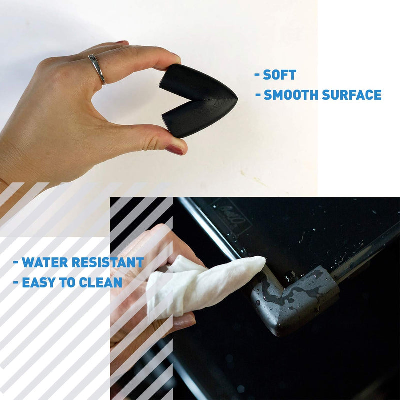 Furniture Edge and Corner Guards | 16.2ft Protective Foam Cushion | 15ft Bumper 4 Adhesive Childsafe Corners | Baby Child Proofing Foam Set and Safe for Table, Fireplace, Countertop | Black - NewNest Australia