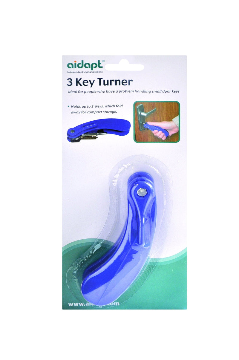 Key Turner with Space for 3 Keys, Easy Turn Device. Ergonomic Design. for Those with Arthritis or a Weak Grip. Leverage/Assistance for Turning a Key in a Lock. Handy Grip Aid. Keys Fold Into Turner - NewNest Australia
