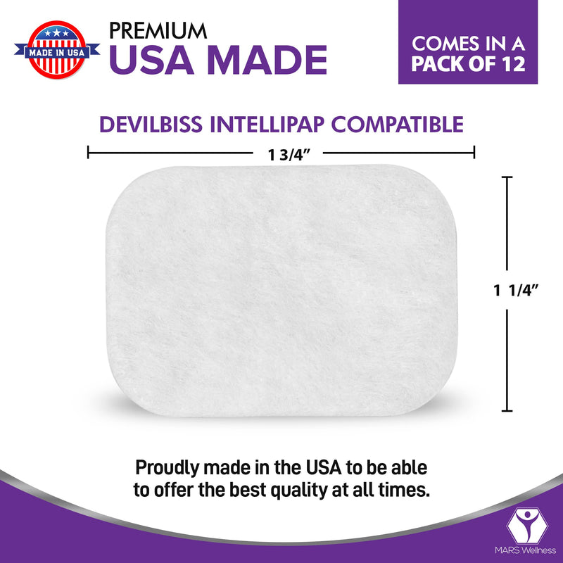Mars Wellness CPAP Filter Kit - Compatible with Devilbiss IntelliPAP CPAP Machines - 12 Ultrafine Filters - Made in The USA 12 ultra fine filters - NewNest Australia