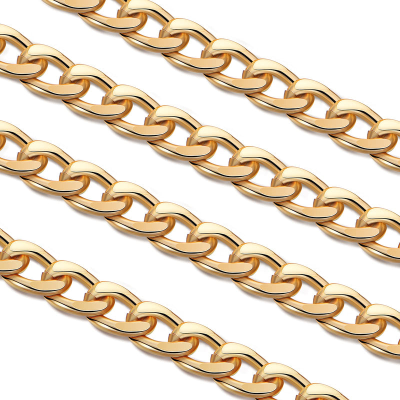 4 Pieces Purse Chain Strap DIY Flat Chain Strap Purse Strap Extender Handle Bag Accessories Charms Decoration for Purse Handbags Shoulder Bag (Gold, 7.9 Inch) Gold - NewNest Australia