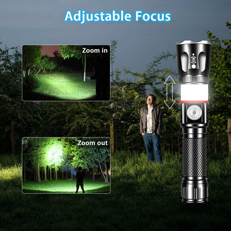 Tactical Flashlight Rechargeable, flashlights high lumens magnetic base - Super Bright, Zoomable, Water-Resistance, 4 Models, Vnina High Lumens Flash Light for Camping, Hiking and Emergence - NewNest Australia