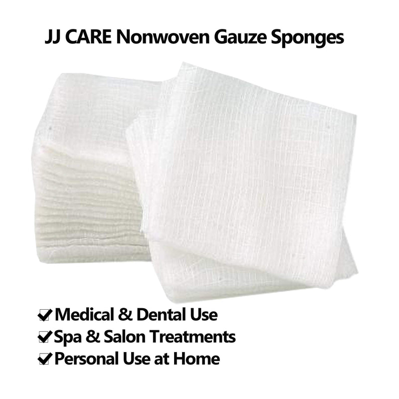 JJ CARE Non Woven Gauze [200 Count], 2x2 Non Woven Gauze Pads for First Aid, 4-Ply Dental Gauze, Lint-Free Esthetic Wipes, Gauze Sponges for Wound Care - NewNest Australia