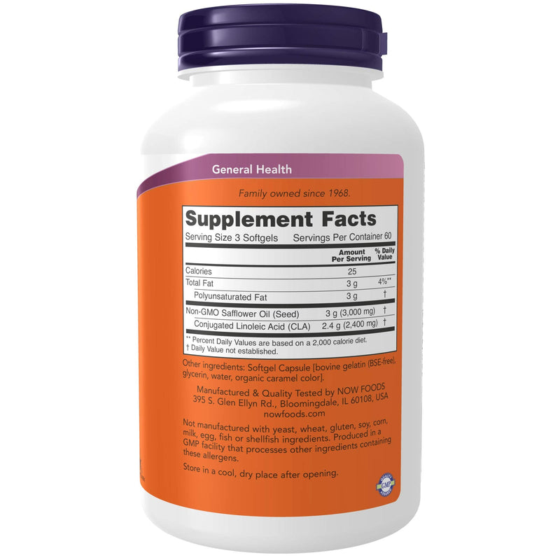 NOW Supplements, CLA (Conjugated Linoleic Acid) 800 mg, Nutritional Oil, 180 Softgels - NewNest Australia