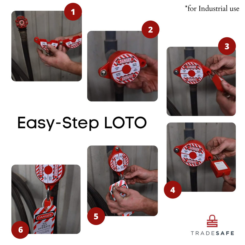 TRADESAFE Gate Valve Lockout Device, 1" to 2-1/2" Diameter, 2 Pack, Lock Out Tag Out OSHA Compliant Valve Locks for Professional and Industrial Use, Gas, Water Spigot, and Faucet Locks Outdoor - NewNest Australia