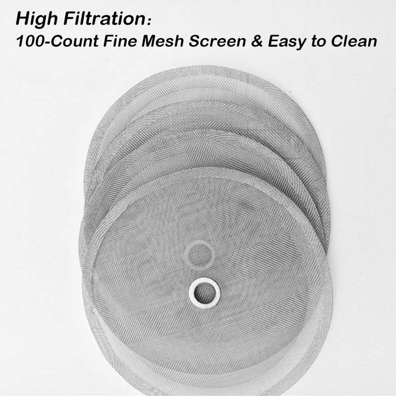6 Packs French Press Replacement Filter Screen, SourceTon 4 Inch Stainless Steel Mesh Replacements for 1000 ml / 34 oz / 8 Cup French Press - NewNest Australia