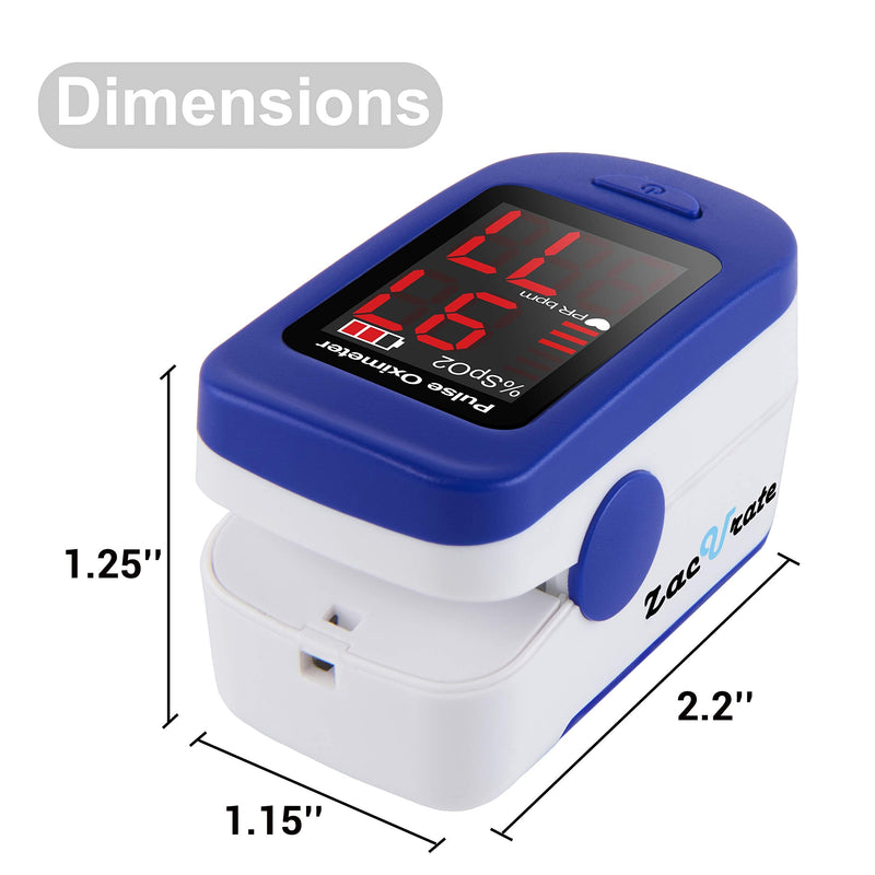 Zacurate 500BL Fingertip Pulse Oximeter Blood Oxygen Saturation Monitor with Batteries and Lanyard Included (Navy Blue) - NewNest Australia
