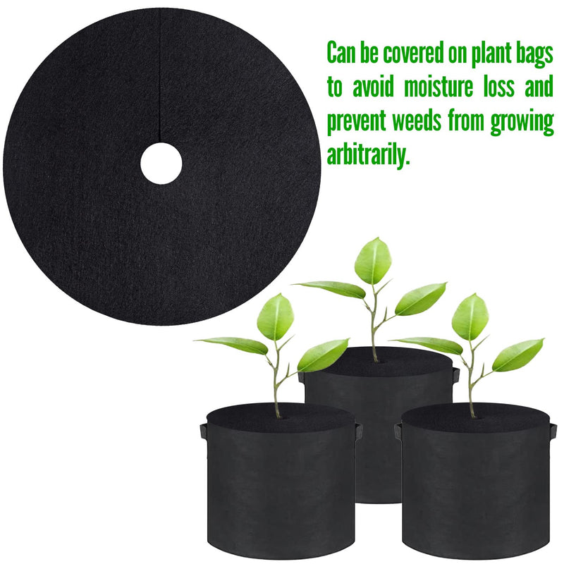 8 Pack Non-Woven Tree Mulch Ring Weed Control, Degradable Tree Protector Weed Barrier Mat Reusable Tree Ring Landscaping with Stakes (16.5Inch) - NewNest Australia