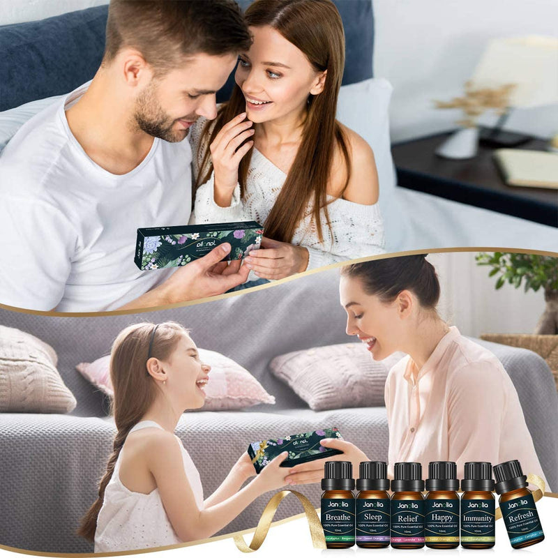 Janolia Essential Oils Set, Upgrade Package, Pure Natural Fragrance Oils Set for Diffuser, Relaxation, Sleep, Ideal Room - NewNest Australia