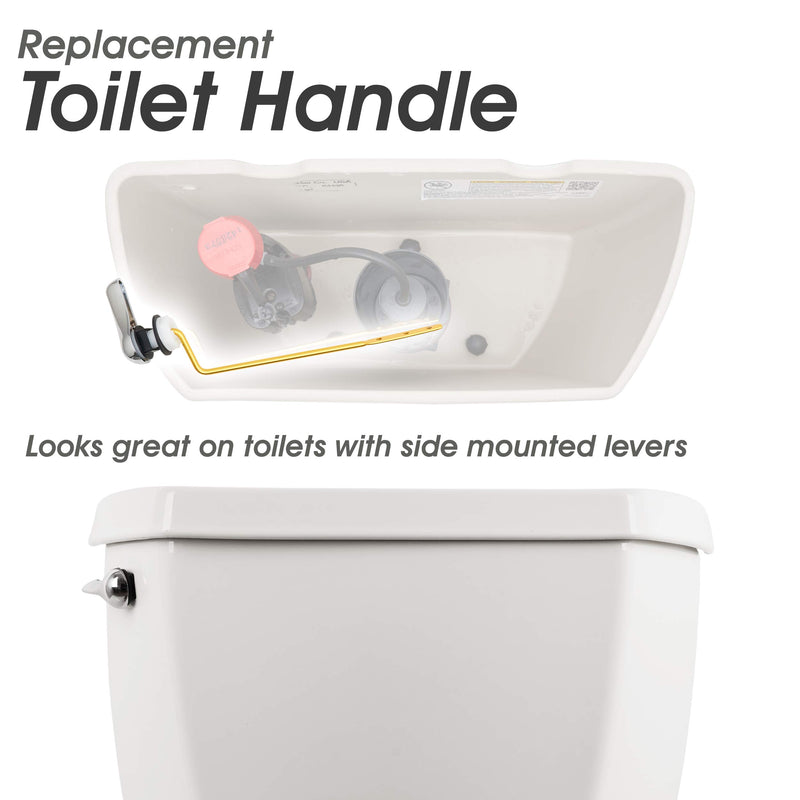 Qualihome Universal Side Mount Toilet Handle Tank Flush Lever Replacement Handle, Chrome Finish Toilet Handle - NewNest Australia