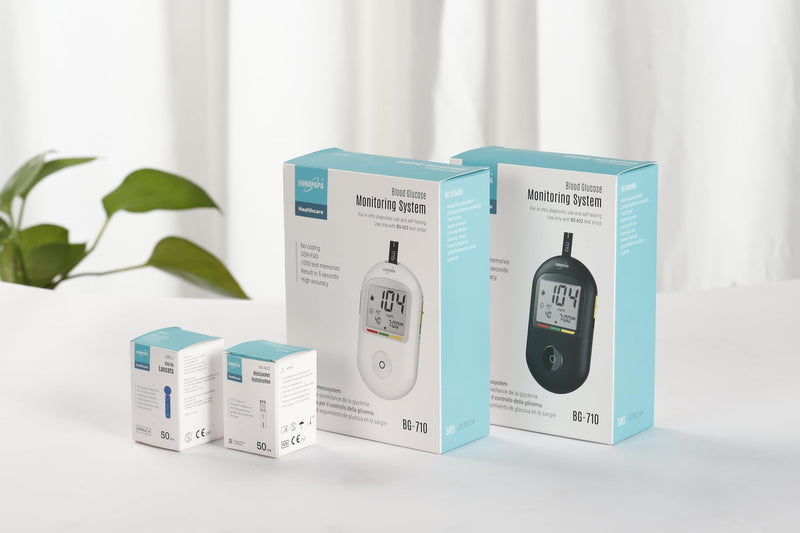 Europapa Blood Glucose Meter With 10 Pieces Of Blood Sugar Test Strips And 10 Pieces Of Blood Lancets And Lancing Device, Blood Sugar Measuring System Diabetes Set Mg/Dl For Blood Sugar Self-Monitoring (Black) Black - NewNest Australia