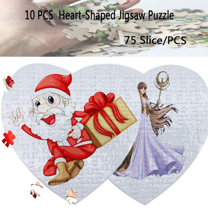 10 Sets Blank Sublimation Heart-Shaped Jigsaw Puzzle with 75 Pieces DIY Heat Press Transfer Crafts Thermal Transfer Puzzle Wholesale Thermal Transfer Pearl Puzzle Blank Puzzle - NewNest Australia