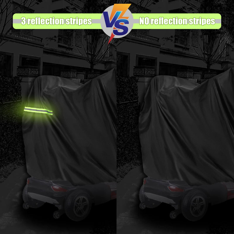 MaxAwe 140x 66x 91cm Mobility Scooter Cover Waterproof Heavy Duty, 420D Wheelchair Scooter Storage Protective Cover Outdoor, Disability Scooter with Elastic Band Protect from Snow Rain Sun Dust, 1 Stk - NewNest Australia